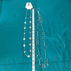 Long silver necklaces